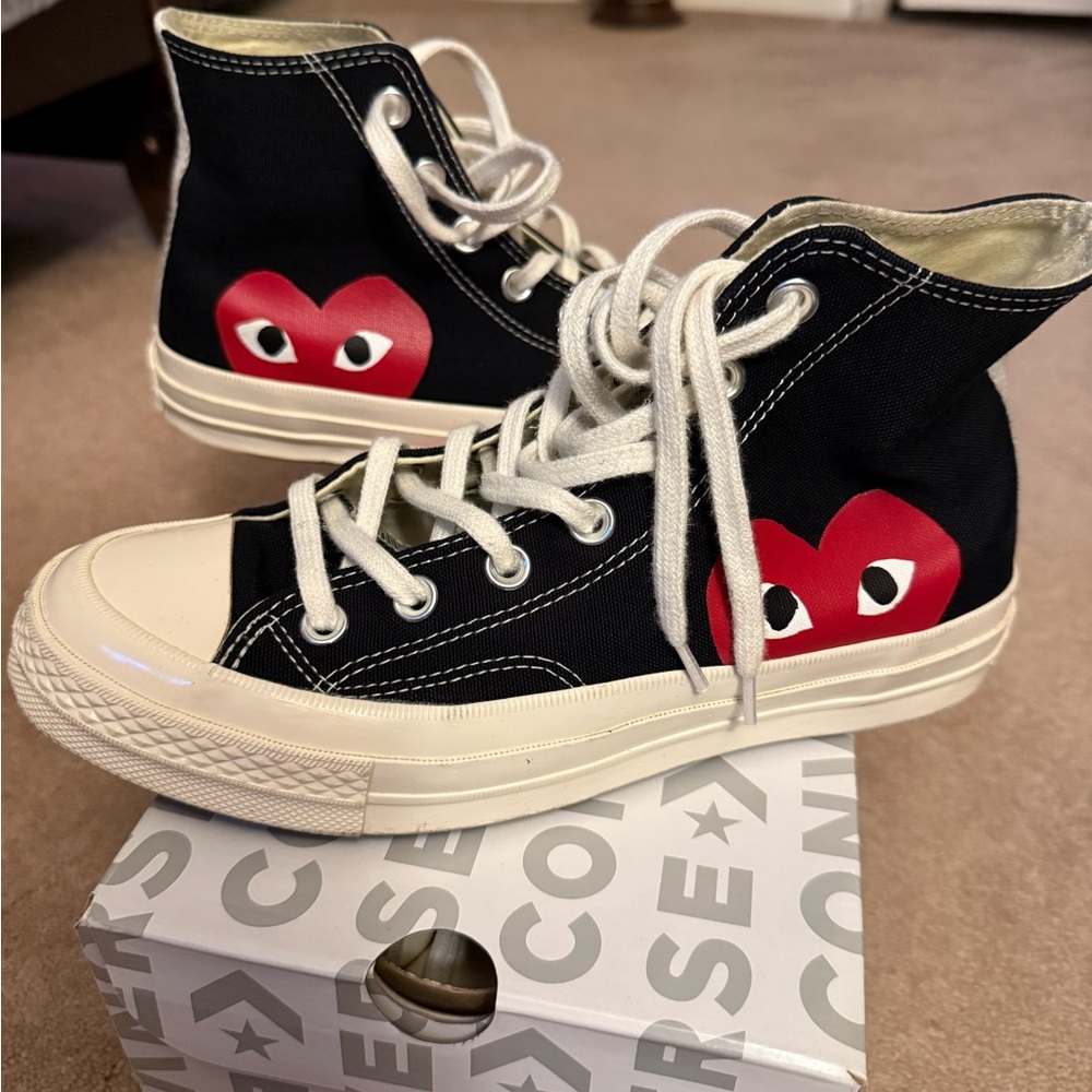 Converse comme des garçons high top trainers men’s 6 women’s 8 no box